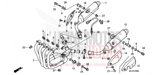 SILENCIEUX D'ECHAPPEMENT CBF1000A de 2010